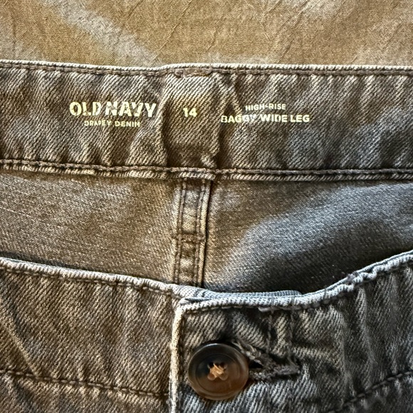 Old Navy Women’s Drapey Denim High-Rise Baggy Wide Leg Size 14 - Picture 3 of 7